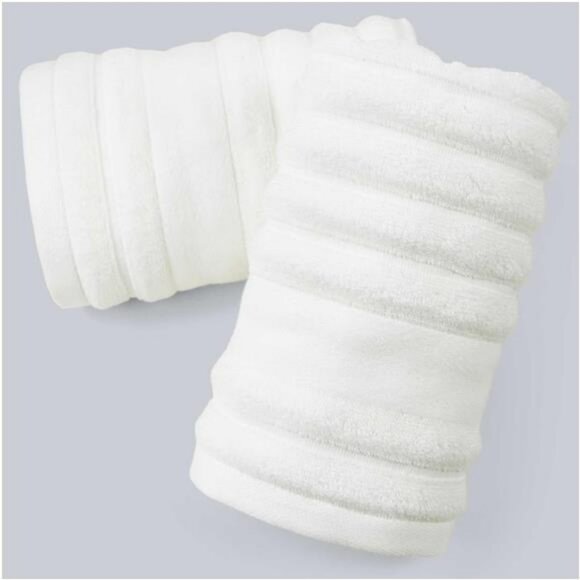 White Cotton Hand Towels Set 2 Pack Soft Absorbent Quick Dry Bathroom Spa Hotel - Picture 1 of 8